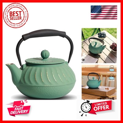 Cast Iron Teapot, 24oz Small Tea Kettle Stovetop Safe with Infuser for Tea Co...