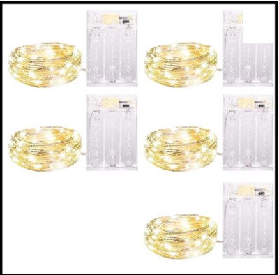 5 Pack Fairy Lights Battery Operated, 7 Feet 20 Led String Lights with Timer New