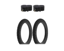 ALTALINE Bicycle TIRES 16" x 2.00" Black Rough Knobby Terrain (2) TIRES & Tubes