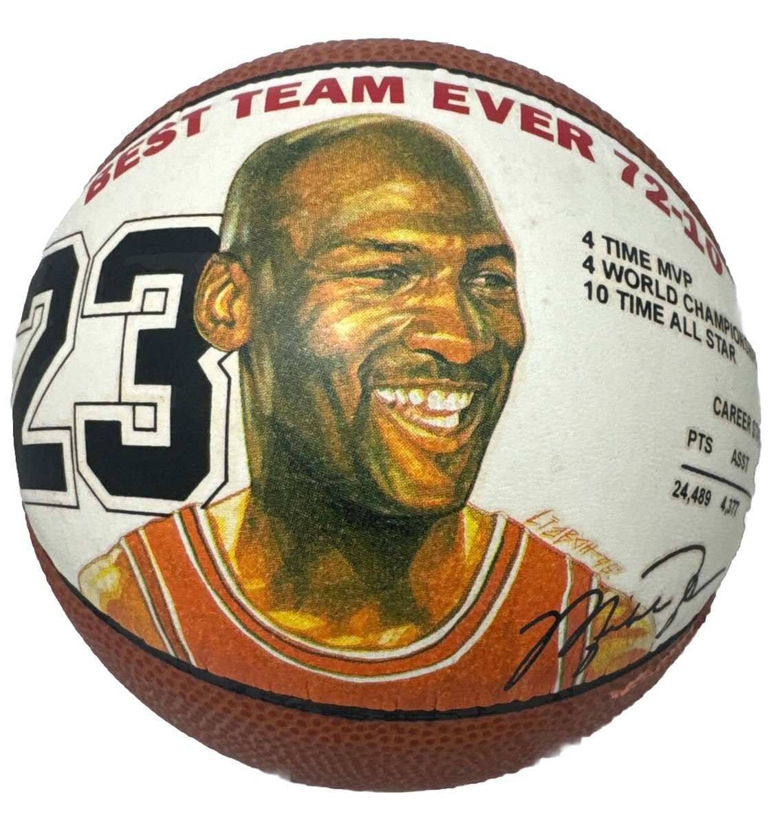 Vintage NBA Bulls Wilson Mini Basketball Litho Print Michael