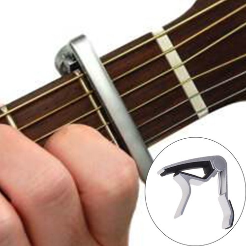 Capo Disparador de Guitarra Acústica Folk Perfect Cambio Plateada K2Z2 |