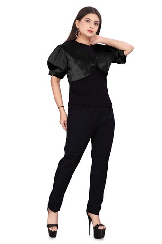 Satin Cropped Bolero Koti Kurzarm Damen Bolero Cardigan Bolero Jacke S109 - Bild 9 von 210