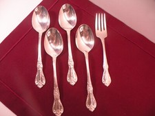 Wm A Rogers Oneida Vanessa Francesca Silverplate 4 Soup Spoons 1 Salad Fork