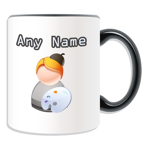 Personalised Gift Painter Mug Money Box Cup Icon Design Name Artist Paintress - Picture 3 of 21
