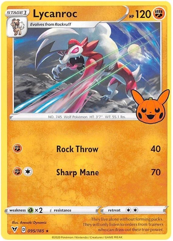 Lycanroc 095/185 Trick or Trade Booster Bundle 2023