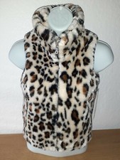 Jolt | Girls Vest | Size Small | Color: Beige With Leopard Print | Faux Fur |