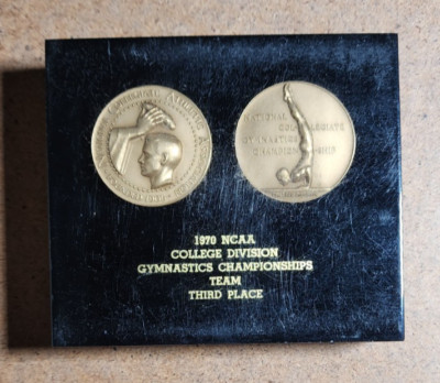 1970 NCAA College Division Gymnastics Championship 3rd Place AWARD Medals