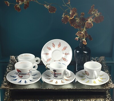 illy Art Collection 2005 Atelier Van Lieshout 4 Espresso Cups 