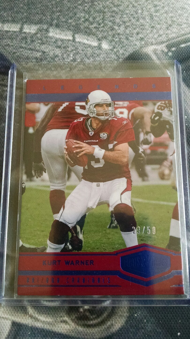 2017 plates and patches Kurt Warner legends 29/50