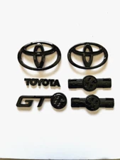 For 2012-16 Toyota GT86 Scion FRS Front Rear Set Gloss Black Fender Emblem Badge
