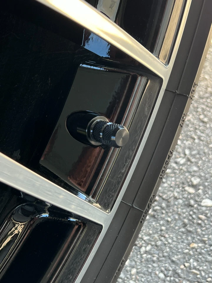 KIT COMPLETO DE TAPA DE VÁSTAGO VÁLVULA DE AIRE RUEDA BILLET PARA PORSCHE 992 911 NEGRO Foto 2 de 4