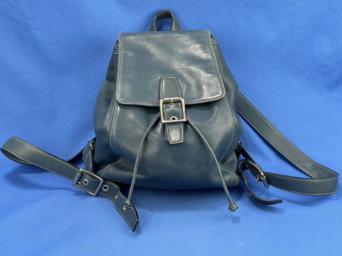 バッグ Rare Vintage COACH Navy Leather Backpack COACH VINTAGE NAVY BLUE LEATHER TOP HANDLE BACKPACK | eBay