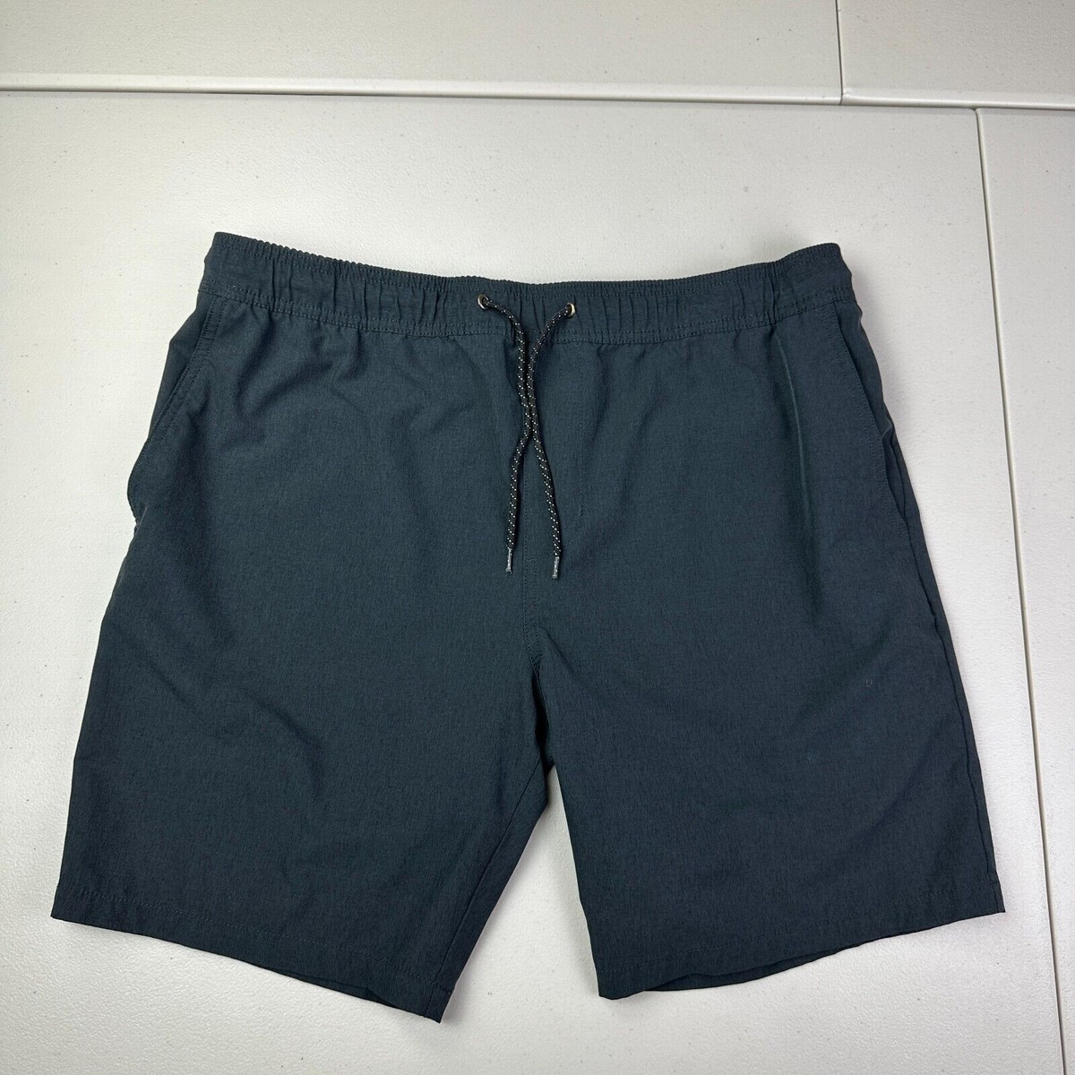Nitrous Black Mens Stretch Shorts Black Size Large Surf Zip Pocket