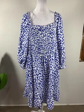 The Get Women's Long Sleeve Square Neck Mini Dress, Size 1X