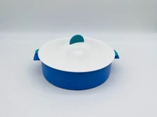 9" Tupperware Microwave Steamer Dish Strainer Rice Vegetable Cooker #3066 Teal