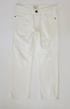 Current Elliott The Boyfriend Relaxed Destroyed Cropped Jean in White - Size 25