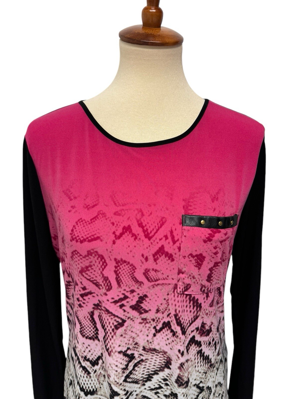 Calvin Klein women's basic top crew neck pink bla… - image 2