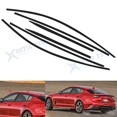 6x Matte Black Blackout Die-cut Side Window Decor Cover For Kia Stinger 18-20