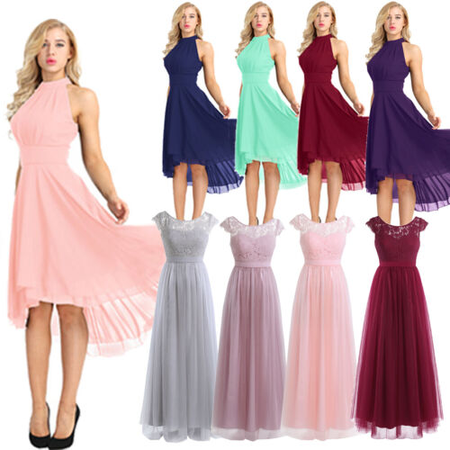 Womens Long Evening Formal Party Cocktail Maxi Dress Bridesmaid Prom Ball Gowns - Afbeelding 1 van 47