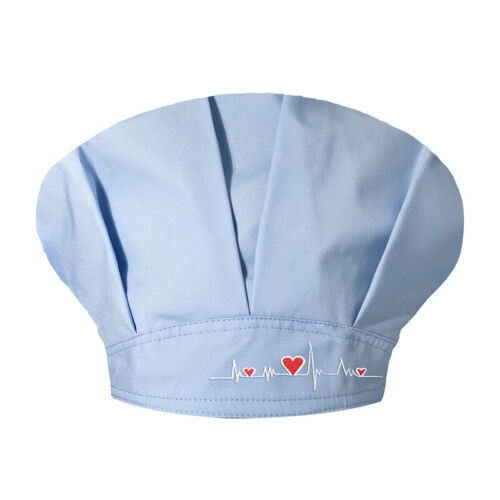 Unisex Adjustable Cotton Bouffant Scrub Cap Solid Embroidery Doctor Nurse Hat - Picture 34 of 35