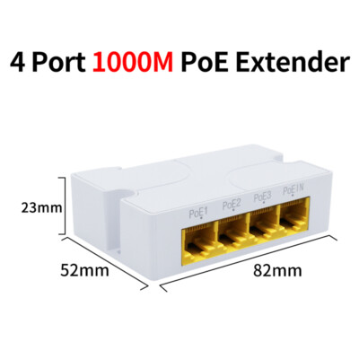 4 Port Gigabit Network POE Extender & Repeater IEEE802.3af/at PoE