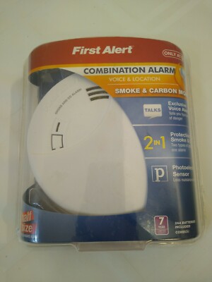 New First Alert Photoelectric Smoke & Carbon Monoxide Voice Location Slim Alarm