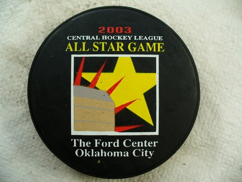 CHL '03 All Star Game OKC Oklahoma City Official Logo Hockey Puck Collect Pucks - Bild 1 von 2