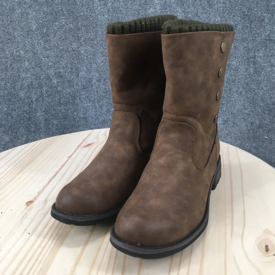 Botas Luk-Ees by Muk Luks para mujer 9 crumpeta marrón nieve imitación cuero tobillo Foto 4 de 4