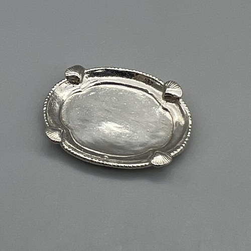E KUPJACK Artisan STERLING SILVER Shell Platter Tray #345 MINIATURE DOLLHOUSE - Picture 2 of 10