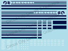 Alaska Railroad ARR HO Scale Princess Cruise Lines Ultra Dome Car Decals Custom