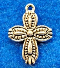 20Pcs. Tibetan Silver CROSS Charms Pendants Earring Drops Jewelry Findings CR031