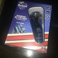 Barbasol - Rechargeable Wet/Dry Shaver with Stainless Blades & Pop Up Trimmer