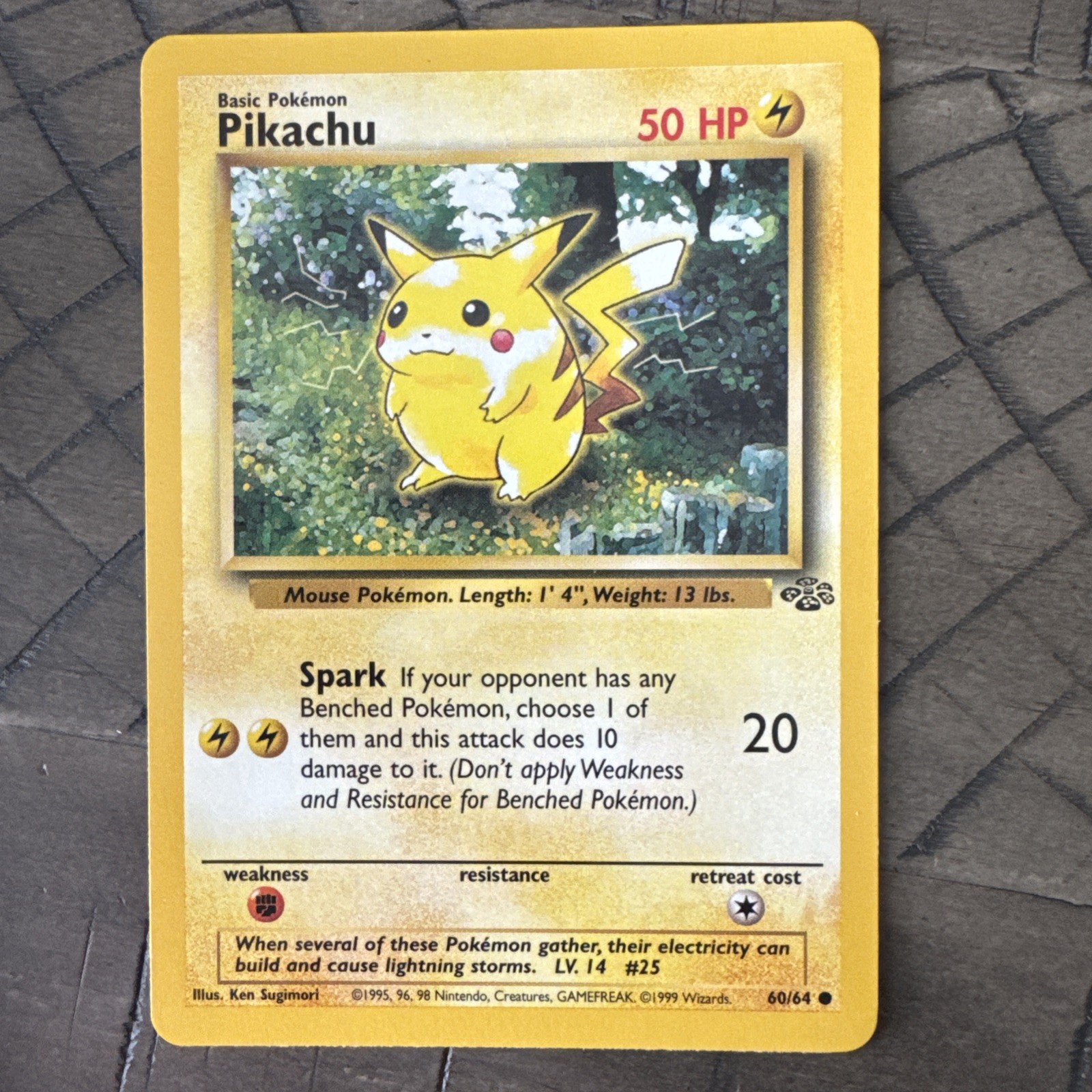 Pokémon TCG Pikachu Jungle 60/64 WOTC Unlimited 1999 Vintage NM