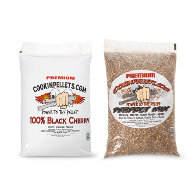 #ad CookinPellets Perfect Mix Wood Pellets and Black Cherry Wood Pellets 40 Lb Bags $95.98
