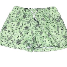 Art Class Boys Swim Trunks Large 10/12 NWOT Mint Green Black Bathing Suit Lined