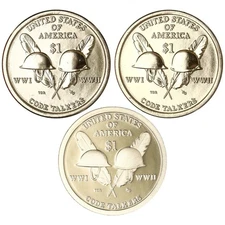 2016 P D S Native American Sacagawea Dollars BU & Gem Proof 3 Coin Set