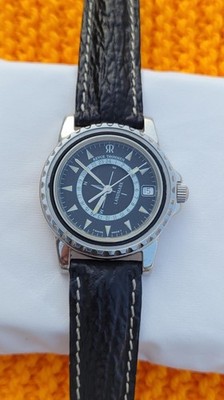VTG Revue Thommen Landmark Compass Watch 5817002 Swiss Quartz Black 35mm Lume