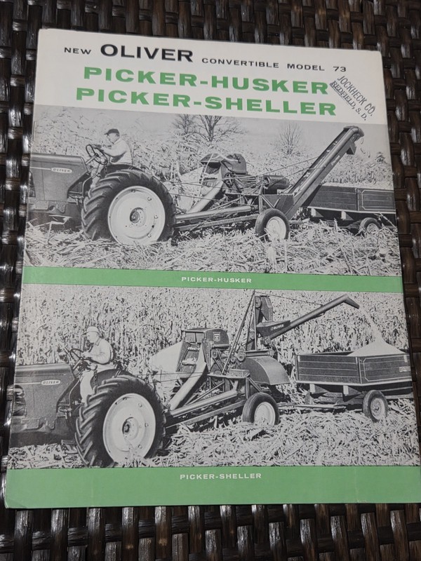1959 Oliver Model 73 Picker-Husker Picker-Sheller Brochure Redfield South Dakota