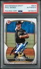 Graded 2023 Bowman Draft Paul Skenes BD14 Rookie Card FINGER PRINT PSA Auto AUTH