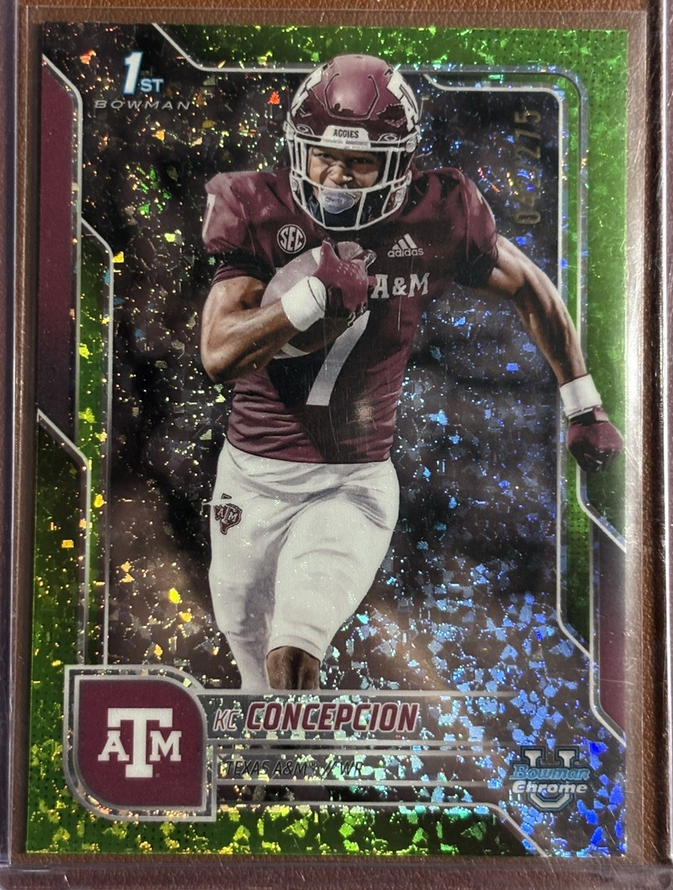 2025 Bowman Chrome U KC Concepcion 1st /275 Lime Green Mini Diamond Aggies SP