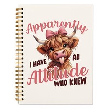 WXHUM Trendy Preppy Highland Cow Spiral Notebook Journal,