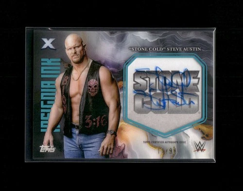 2025 Topps Exalted WWE Steve Austin #INI-SCS Insignia Ink Aqua /99