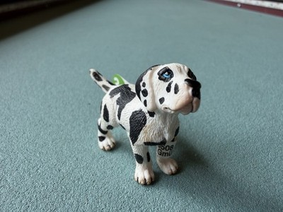 Schleich Male GREAT DANE PUPPY Figure Harlequin Pet Dog 2009 Retired 16385 Toy