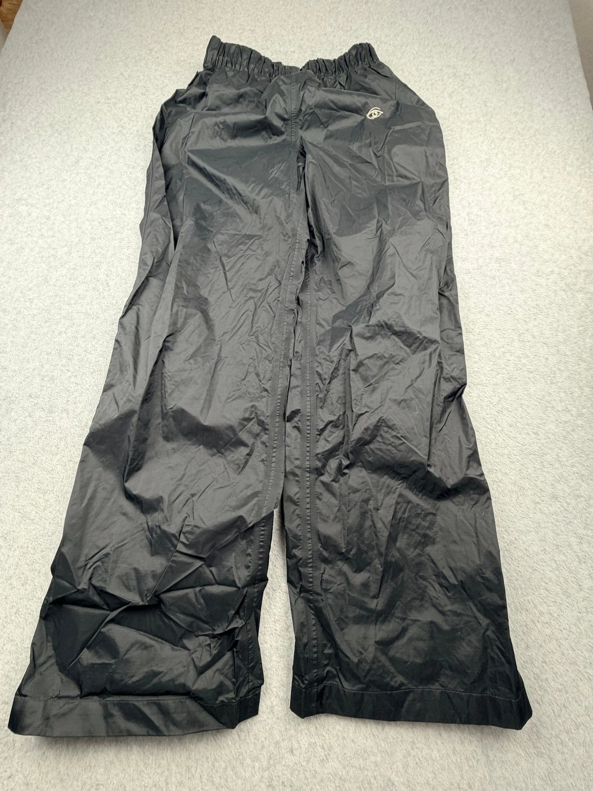Columbia Mens Waterproof Rain Pants Size M Black Nylon Outdoor Elastic Waist
