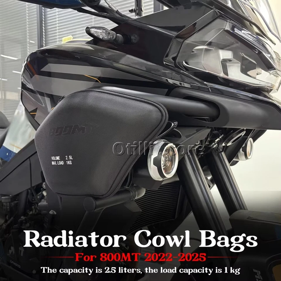 Radiator Cowl Bags Side Fairing Tool Bag 2.5L For CFmoto 800MT MT800 2022-2025 — 第 4/4 张图片