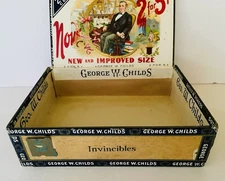 George W Child's Wooden Cigar Box, 1930s