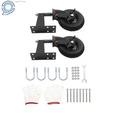 2 Pack 8" Gate Wheel Straight/U-Bolts With Brake Fence Gate Wheel 600Lbs