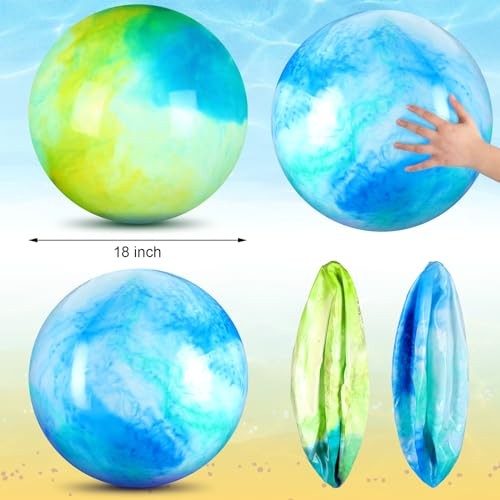 2 Pcs 15 Inch 18 Inch Marbleized Bouncy Balls Large Hedstrom Ball Inflatable - Picture 3 of 7