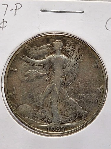 1937-P Walking Liberty Half Dollar Raw very fine (Details)