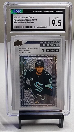 Matty Beniers 2022-23 Upper Deck Population Count 1000 Rookie #8 CGC 9.5 MT+